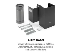 Klarstein Sofia 60 Dunstabzugshaube Kopffrei 300 m³/h Touch-Control Glasfront Schwarz