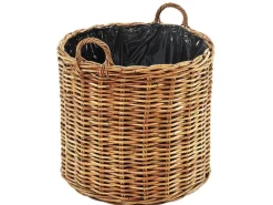 Kobolo Pflanzkorb Übertopf Pflanzkübel Rattan Lacak Rund mit Folie