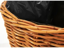 Kobolo Pflanzkorb Übertopf Pflanzkübel Rattan Lacak Rund mit Folie