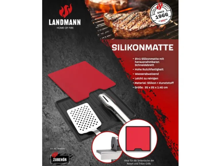 Landmann Silikonmatte mit Schneidbrett 25 cm