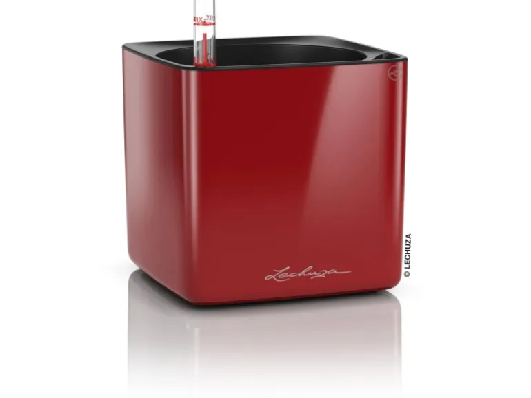 Lechuza® Pflanzgefäß Cube Glossy 14 Scarlet Rot highgloss 14 cm x 14 cm