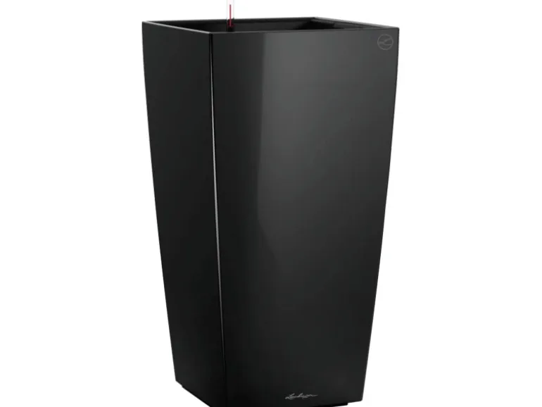 Lechuza® Pflanzgefäß Cubico Premium 50 cm x 50 cm Schwarz hochglanz