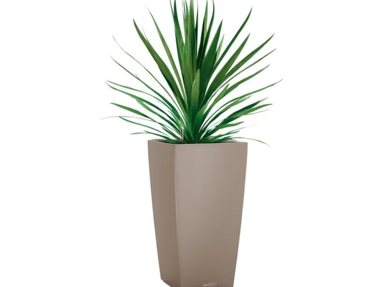 Lechuza® Pflanzgefäß Cubico Color 30 cm x 30 cm x 56 cm Sandbraun