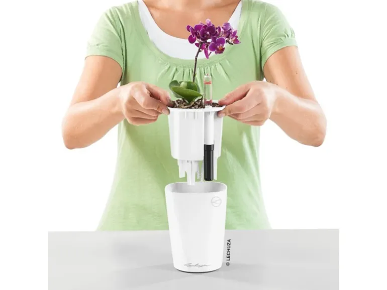 Lechuza® Pflanzgefäß Mini-Deltini Weiß hochglanz Ø 10 cm