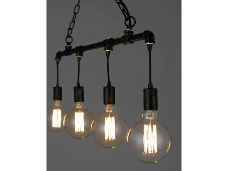 Luce Design Pendelleuchte Amarcord Rostbraun 4-flammig