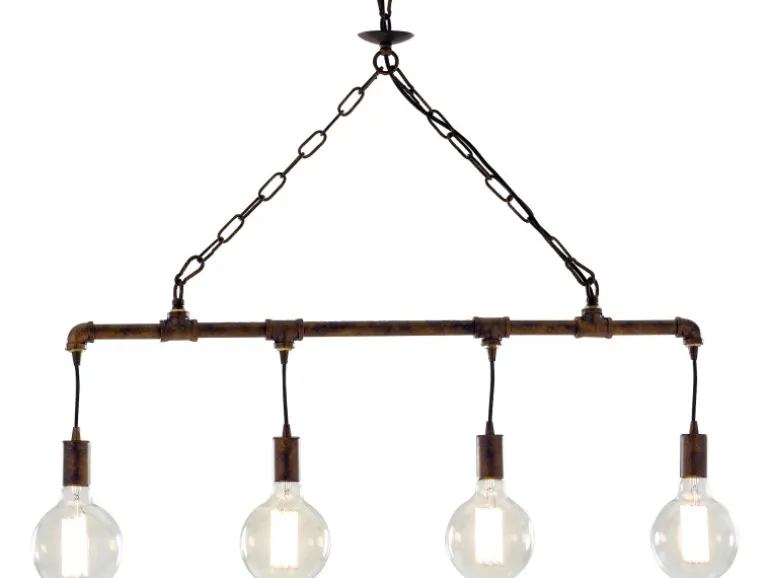 Luce Design Pendelleuchte Amarcord Rostbraun 4-flammig