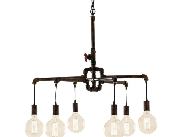 Luce Design Pendelleuchte Amarcord Rostbraun 6-flammig