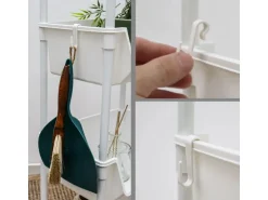 MAKLIK Küchenrollwagen mit 3 Körben 35x24x100 cm Weiß