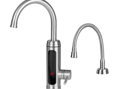 Maxxmee Warm und Kaltwasserarmatur mit integrierter Heizspirale Edelstahl 3600 W