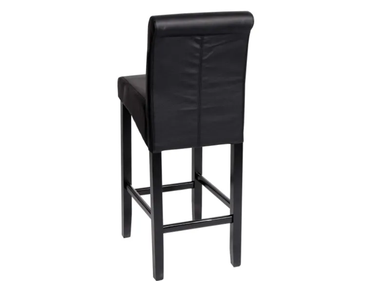 MCW Barhocker C33 2er-Set Schwarz Matt Dunkle Beine Kunstleder