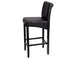 MCW Barhocker C33 2er-Set Schwarz Matt Dunkle Beine Kunstleder
