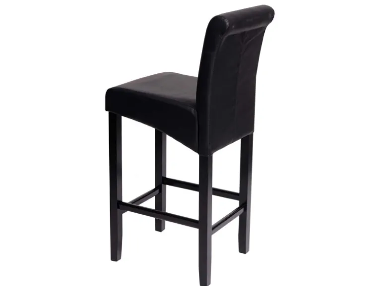 MCW Barhocker C33 2er-Set Schwarz Matt Dunkle Beine Kunstleder