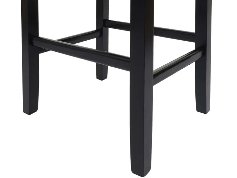 MCW Barhocker C33 2er-Set Schwarz Matt Dunkle Beine Kunstleder