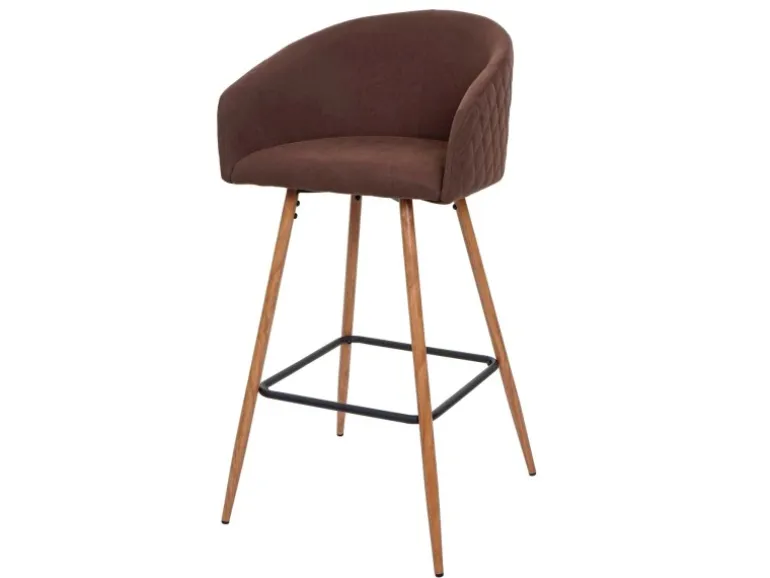 MCW Barhocker D72 2er-Set Stoff/Textil Braun