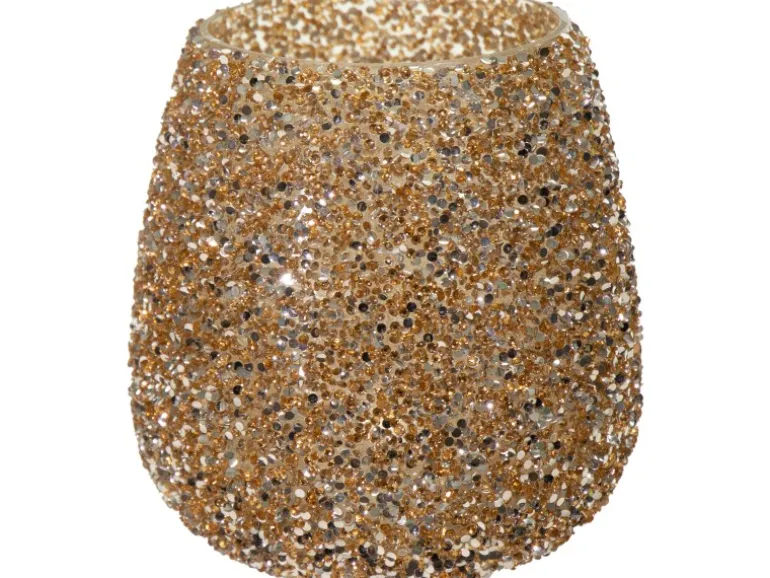 Mega Collections Pflanzgefäß Strass Ø 12 cm x 12,5 cm Gold