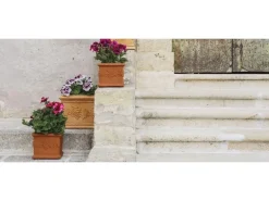 Mein-Pflanztopf  Blumentopf Venedig Quadratisch Mediterran Verziert Kunststoff Terrakotta 35 x 35 cm