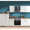 Menke Küchenzeile Artisan Premium 300 cm Lack Weiß Artisan-Eiche Nachbildung