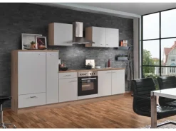 Menke Küchenzeile Artisan Classic 300 cm Weiß Artisan-Eiche Nachbildung
