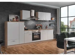 Menke Küchenzeile Artisan Classic 310 cm Weiß Artisan-Eiche Nachbildung