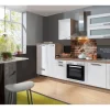 Menke Küchenzeile Artisan Premium 310 cm Landhaus Weiß Artisan-Eiche Nachbildung