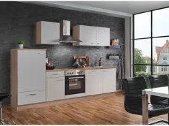 Menke Küchenzeile Artisan Classic 280 cm Weiß Artisan-Eiche Nachbildung