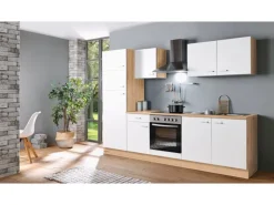 Menke Küchenzeile Artisan Classic 270 cm Weiß-Artisan Eiche Nachbildung
