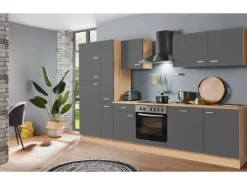 Menke Küchenzeile Artisan Classic 310 cm Graphit-Artisan Eiche Nachbildung