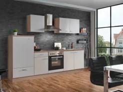 Menke Küchenzeile Artisan Classic 270 cm Weiß Artisan-Eiche Nachbildung