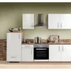 Menke Küchenzeile Artisan Premium 270 cm Lack Weiß Artisan-Eiche Nachbildung
