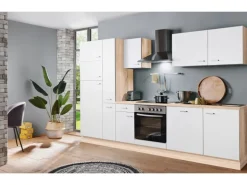 Menke Küchenzeile Classic 300 cm Weiß-Sonoma Eiche Nachbildung
