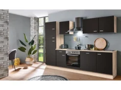Menke Küchenzeile Classic 280 cm Lava Matt-Sonoma Eiche Nachbildung