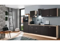 Menke Küchenzeile Classic 280 cm Lava Matt-Sonoma Eiche Nachbildung