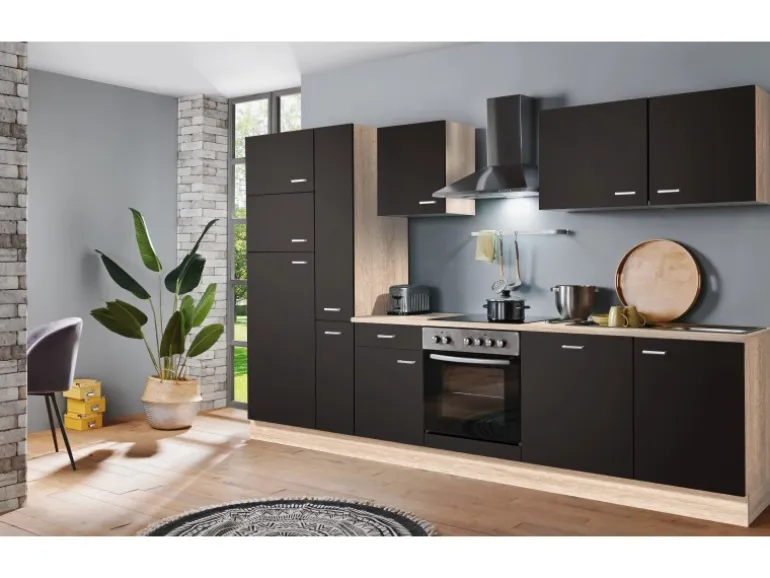 Menke Küchenzeile Classic 310 cm Lava Matt-Sonoma Eiche Nachbildung