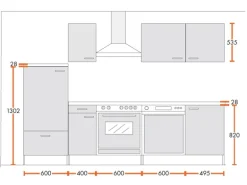 Menke Küchenzeile Classic 270 cm Weiß Melamin-Sonoma Eiche Nachbildung