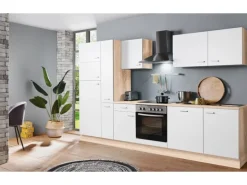Menke Küchenzeile Classic 310 cm Weiß-Sonoma Eiche Nachbildung