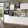 Menke Küchenzeile Classic 280 cm Weiß Melamin-Sonoma Eiche Nachbildung
