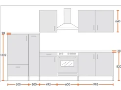 Menke Küchenzeile Premium 300 cm Lava Hochglanz-Sonoma Eiche Nachbildung