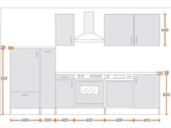 Menke Küchenzeile Premium 300 cm Weiß Hochglanz-Sonoma Eiche Nachbildung