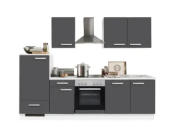 Menke Küchenzeile White Classic 270 cm Graphit-Weiß