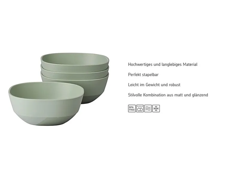 Mepal Silueta Schalen 250 ml 4er Set Nordic Sage