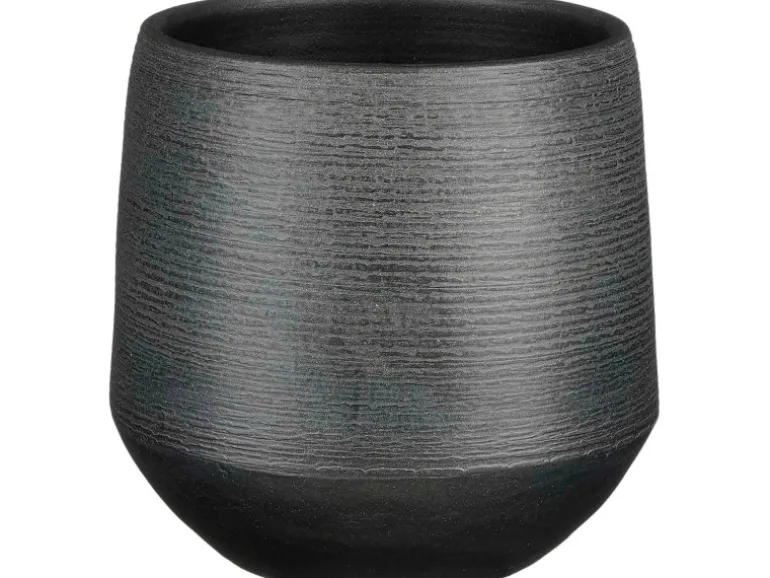 Mica Decorations Übertopf Evora Ø 19 cm x 18 cm Schwarz