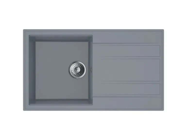 Miló Einbauspüle Granitverbundstoff Luxuria 86 Grau 39 cm Beckenbreite
