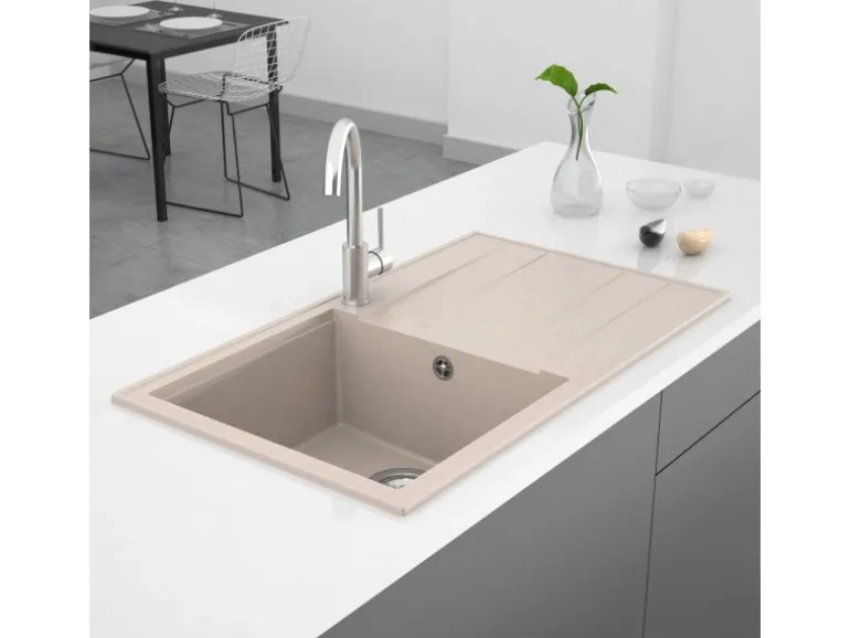 Miló Einbauspüle Granitverbundstoff Luxuria 86 Sand 39 cm Beckenbreite