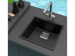 Miló Einbauspüle Granitverbundstoff Qubo 44 Schwarz