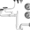 Miló Röhrensiphon-Set für Doppelbecken Ø 114 mm