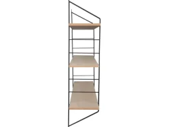 Mirrors & More Metall-Wandregal Ella mit Holz 60 cm x 62 cm x 14,5 cm