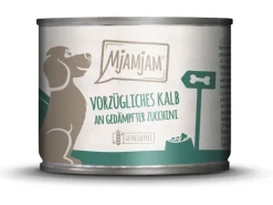 Mjamjam Nassfutter Vorzügliches Kalb an Gedämpfter Zucchini 200 g