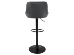 ML-Design Barhocker 4Er Set aus Samt Grau mit Rückenlehne Drehbar