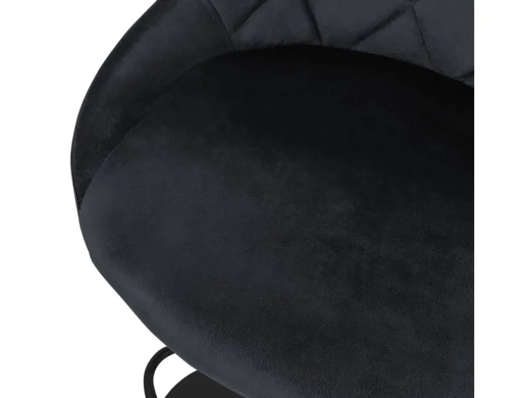 ML-Design Barhocker 2Er Set aus Samt Schwarz mit Rückenlehne und Fußstütze