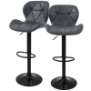 ML-Design Barhocker 2Er Set aus Kunstleder Anthrazit mit Rückenlehne Fußstütze